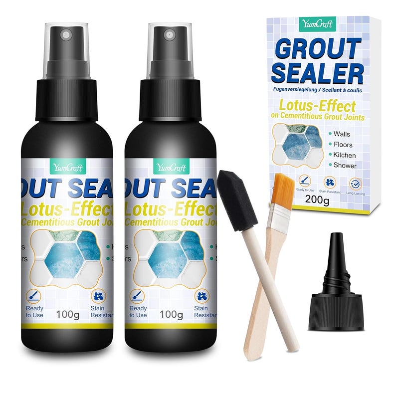 YumCraft Grout Sealer 7OZ, Clear Grout and Tile Sealer Spray for Wall, Shower, Kitchen, Non-Toxic Tile Sealer Spray, Grout Sealer for Stone, Bathroom, Marble Floor, Fast Dry & Long Lasting & Waterproof - Image 1